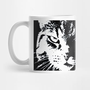 ANGRY CAT POP ART - BLACK AND WHITE trasparent Mug